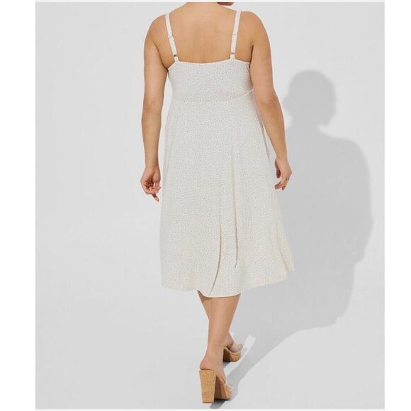 Torrid Women Midi Super Soft Button-Front Dress Sz. 4X  Striped Daisy Floral - Picture 2 of 11